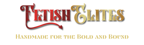 Fetish Elites logo, handmade BDSM gear for bold and adventurous individuals, featuring unique collars and bondage accessories.