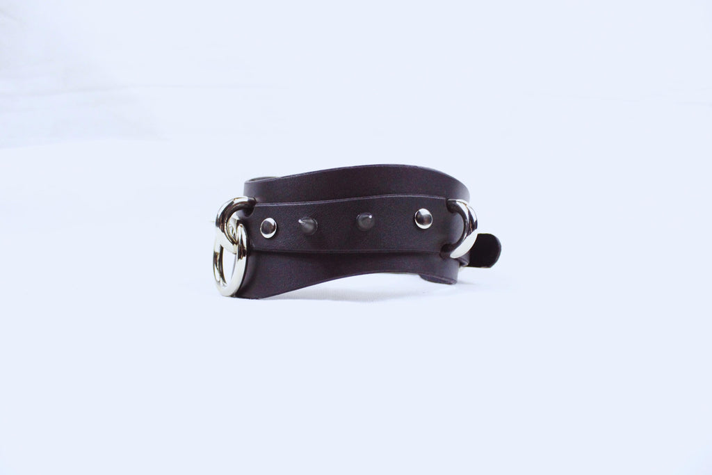 Handmade Leather Submissive Collar – Leather Spiked Strap Men Dom