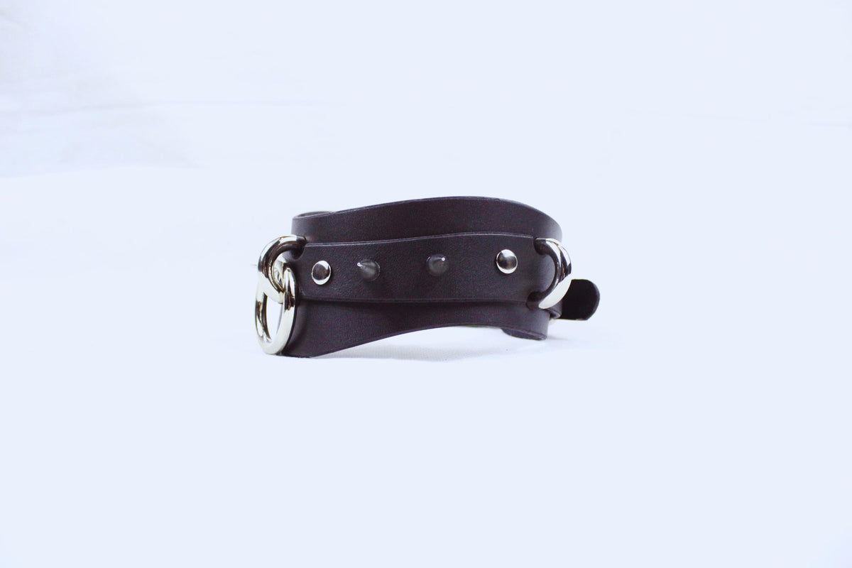 Handmade Leather Submissive Collar – Leather Spiked Strap Men Dom