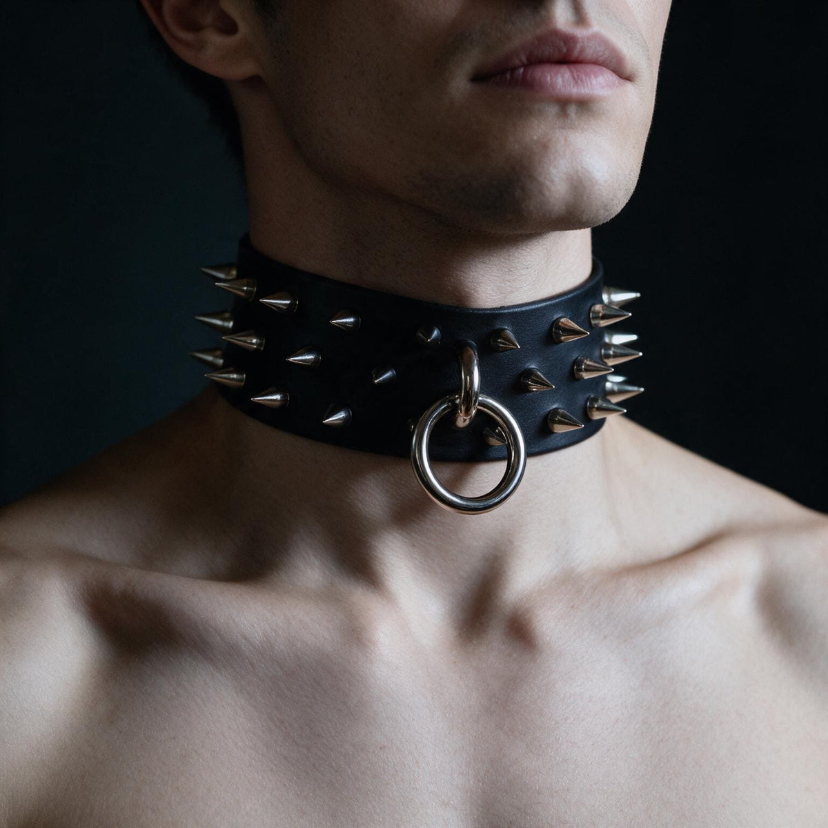 Men Spiked Leather, Collar – Bdsm Collar For Men Spiked Neckband,