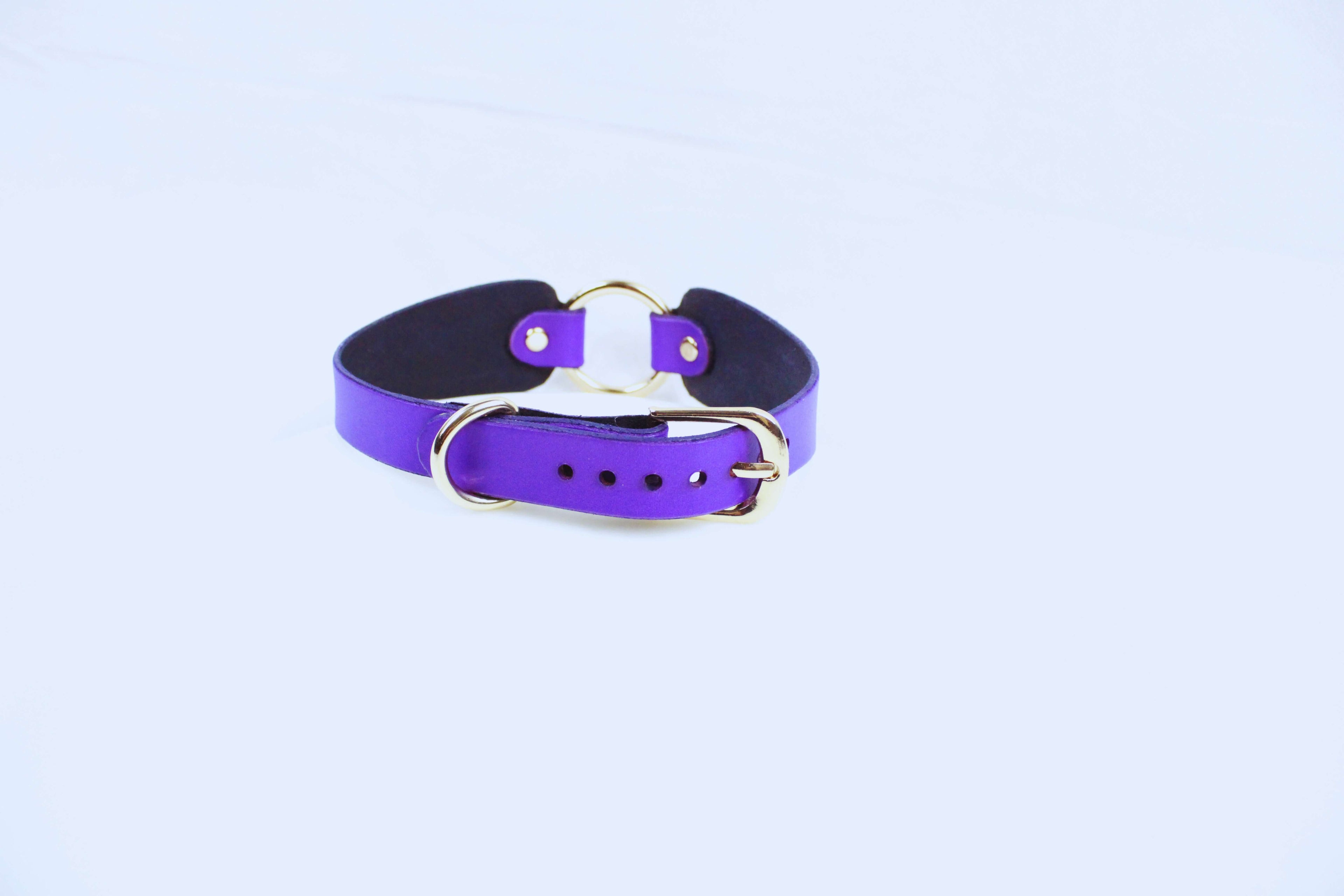 Submissive Collar with Ring in purple, a discreet day collar jewelry symbolizing devotion and connection.