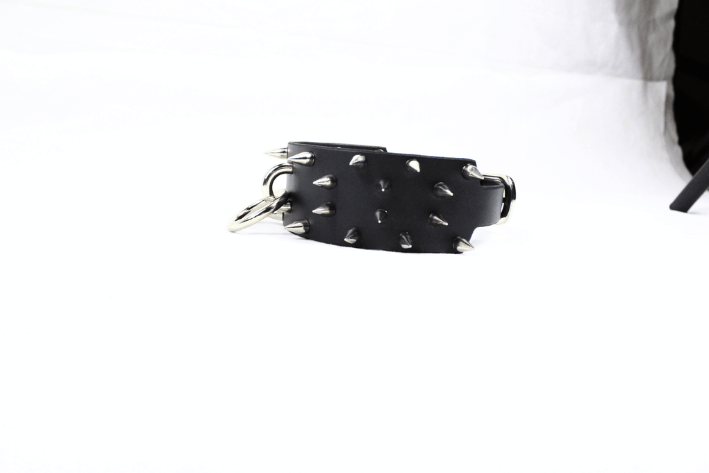 Rogue BDSM Collar – Spiked posture choker showcasing steel spikes and leather design.