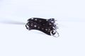 Black Spiked BDSM Collar showcasing spikes and rings, perfect for gothic fashion and submissive style.