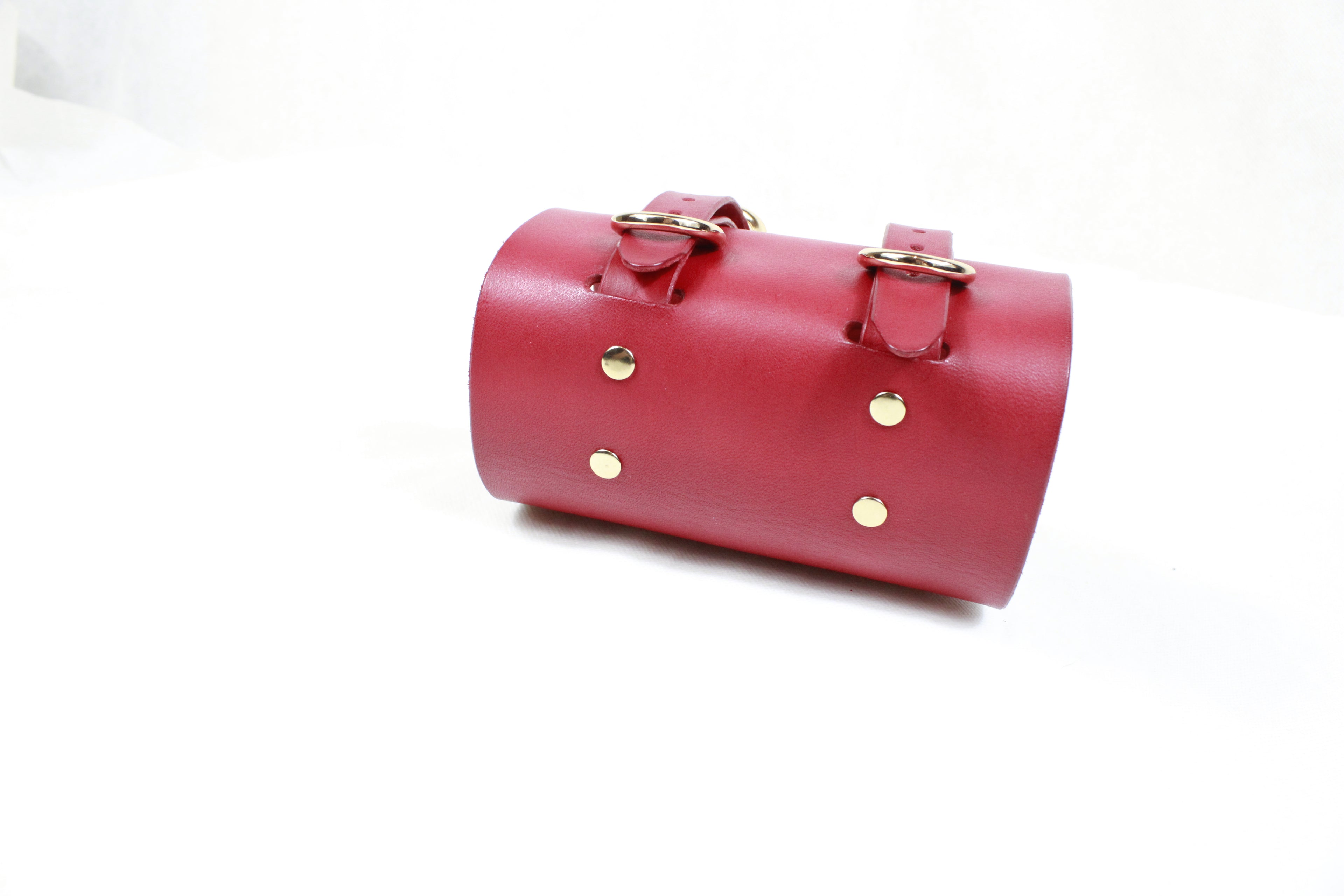 Bondage Cuffs Wide Red Leather Submissive Wrist Restraints BDSM