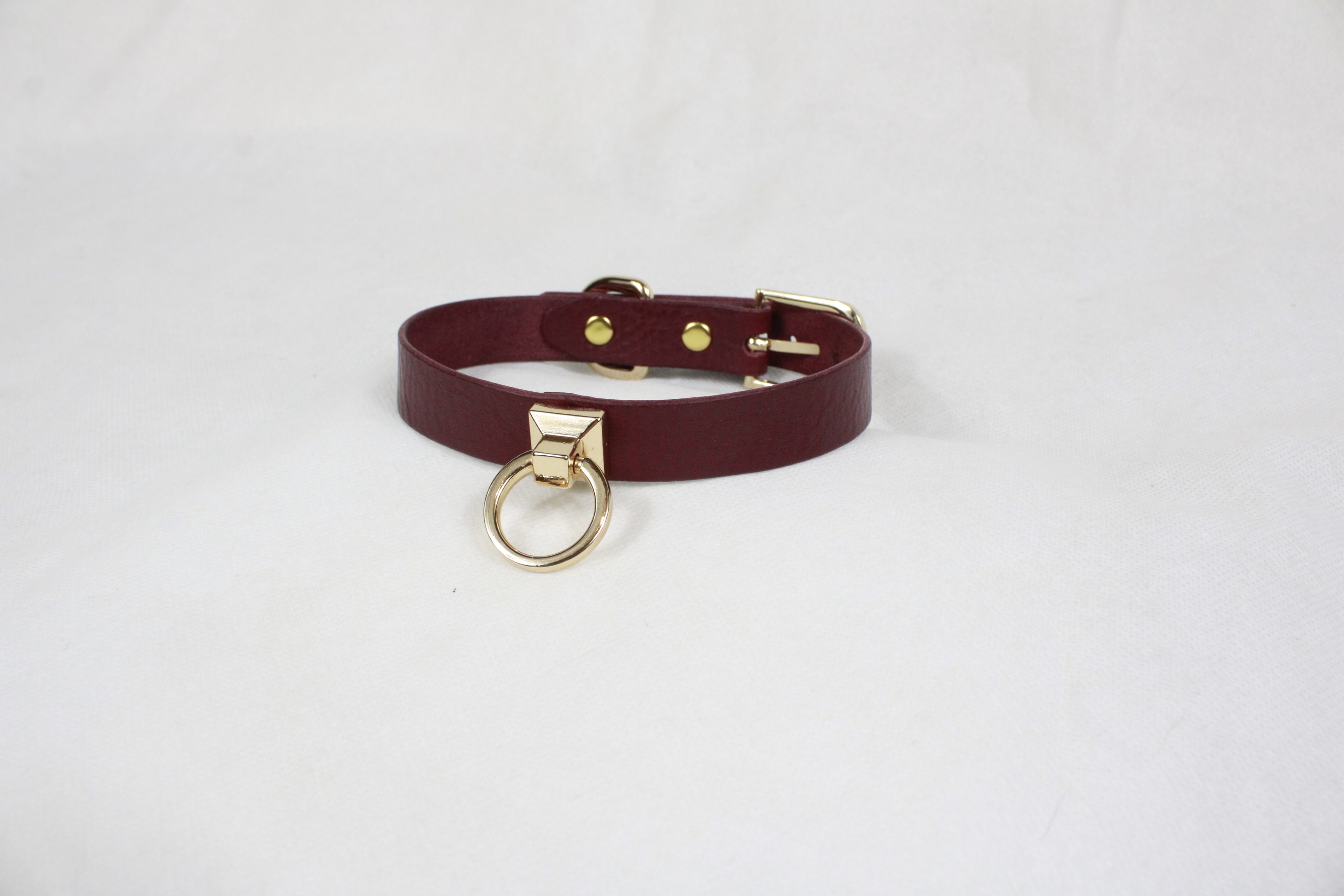 Halsbånd til kvinder mintgrøn læder O-ring Choker Halsbånd til BDSM leg