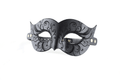 Stylish Leather Bondage Mask with black floral details, inspired by Venetian style for elegance and mystery.