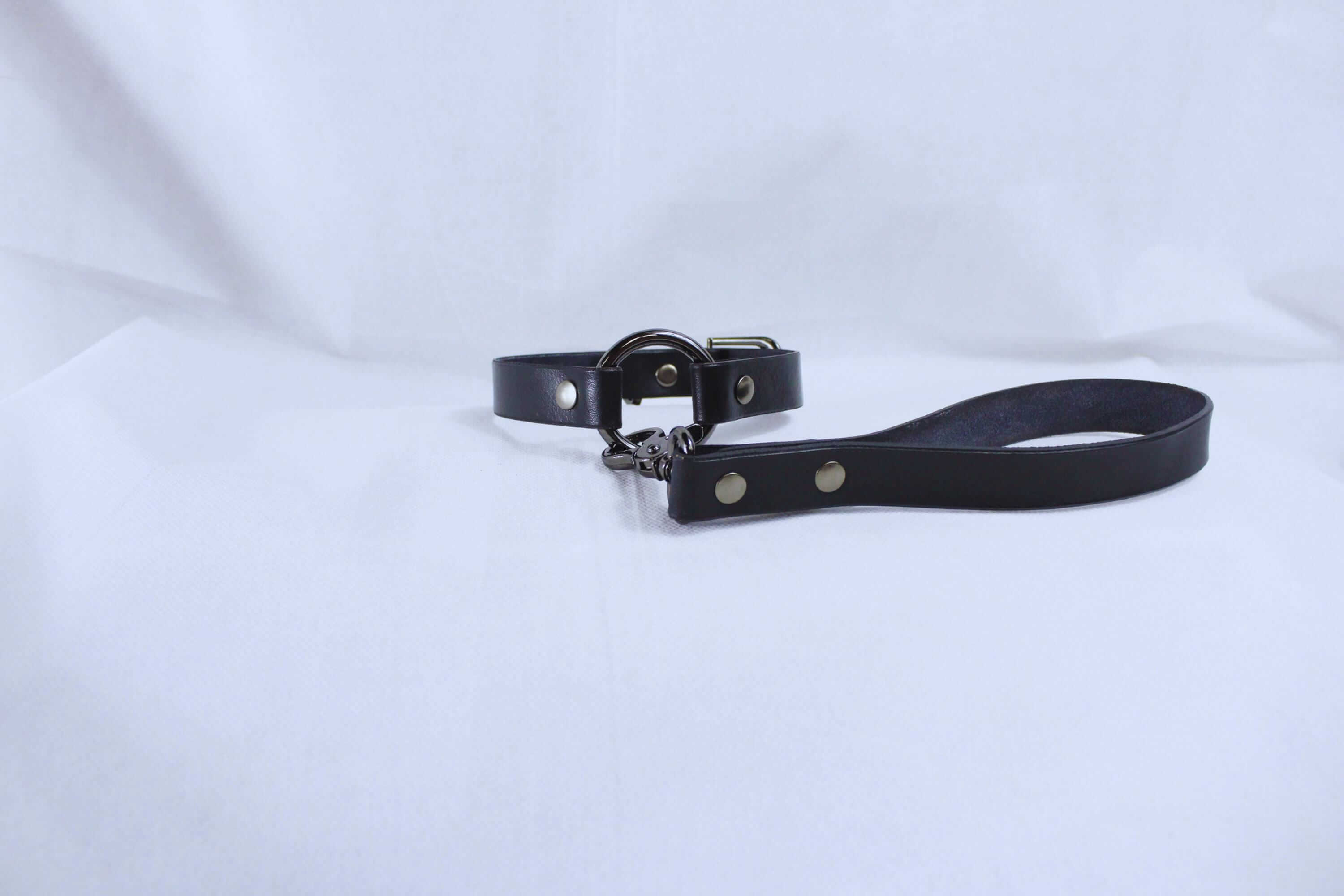 Bdsm collar with leash, leather submissive choker for discreet day wear, perfect for bondage and dom sub gifts.