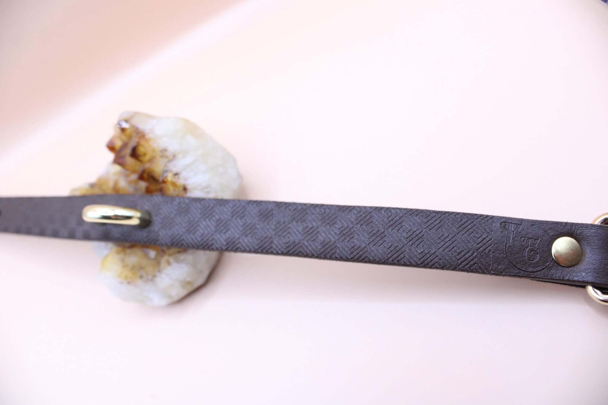 Elegant dark brown leather submissive collar with gold accent, perfect for BDSM or discreet day wear.