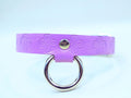 Pink leather BDSM collar with O-ring, perfect for submissive jewelry and bondage gear. Elegant and handcrafted for play.