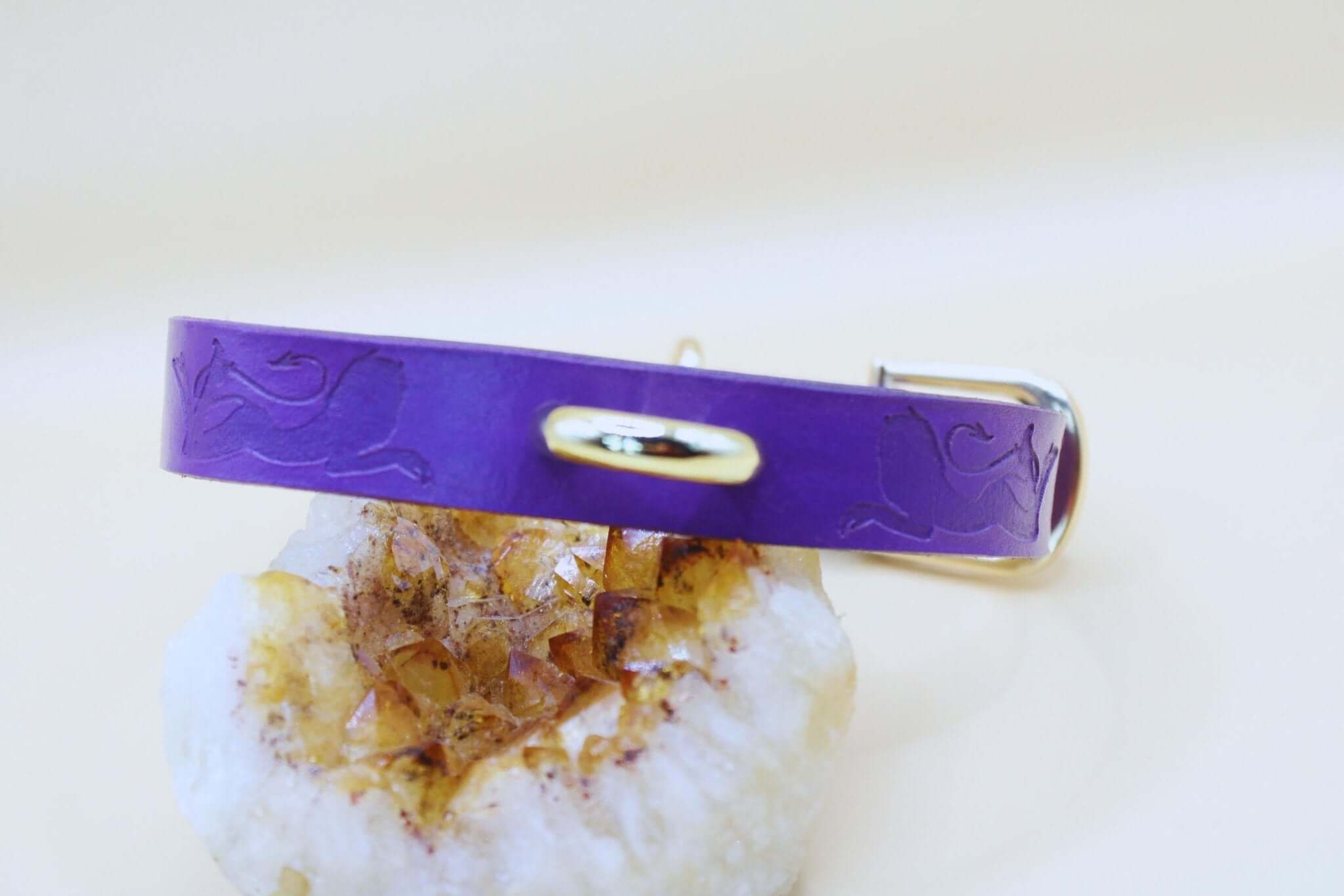 Purple BDSM collar with elegant design, ideal for submissive jewelry and discreet day collar enthusiasts.